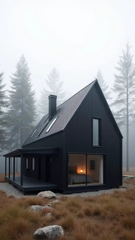 sleek black minimalist architecture
