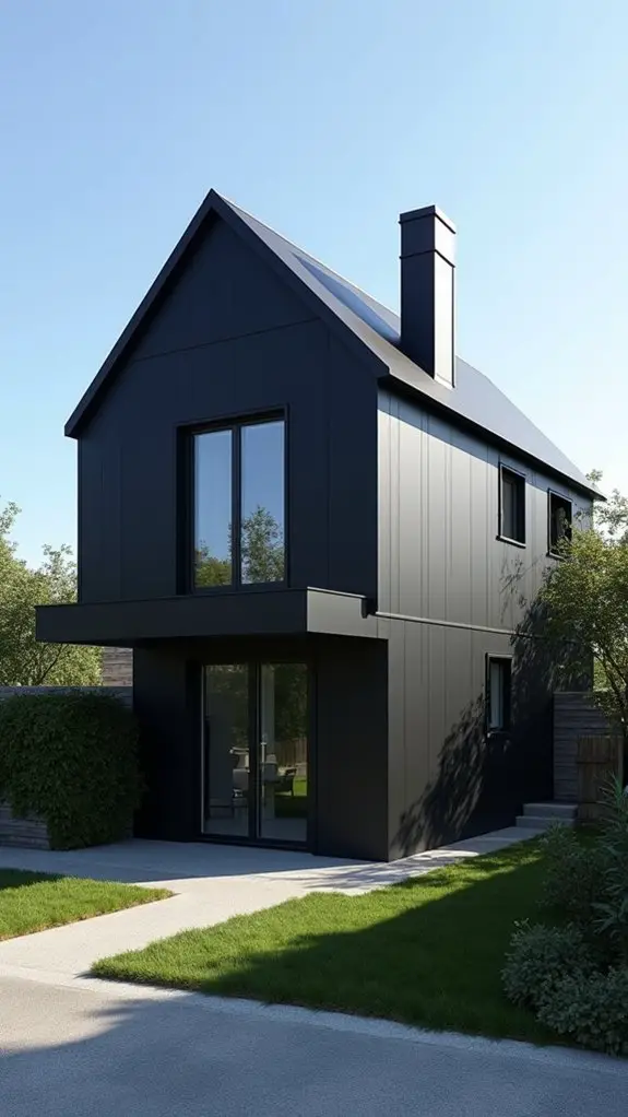 sleek black minimalist architecture