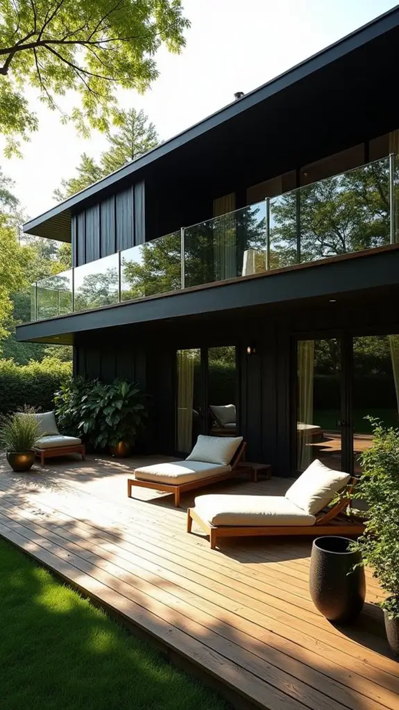 sleek black porch elegance