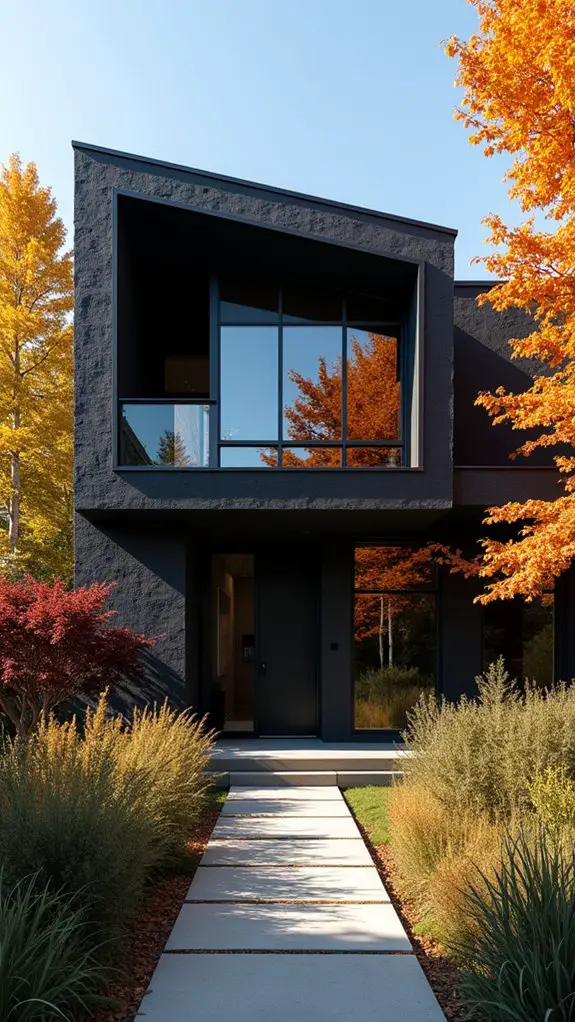 sleek contemporary black stucco