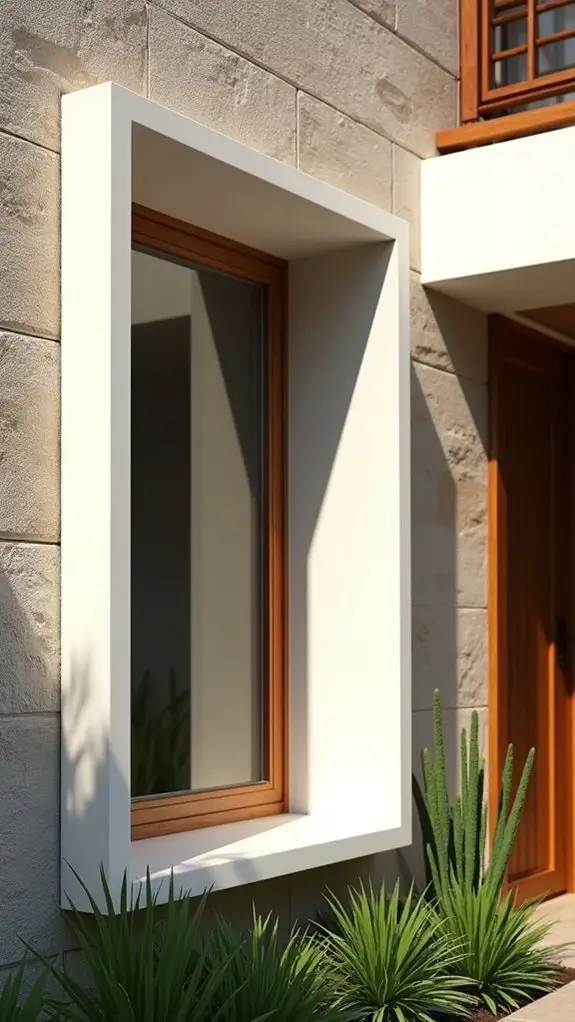 sleek contemporary window frames