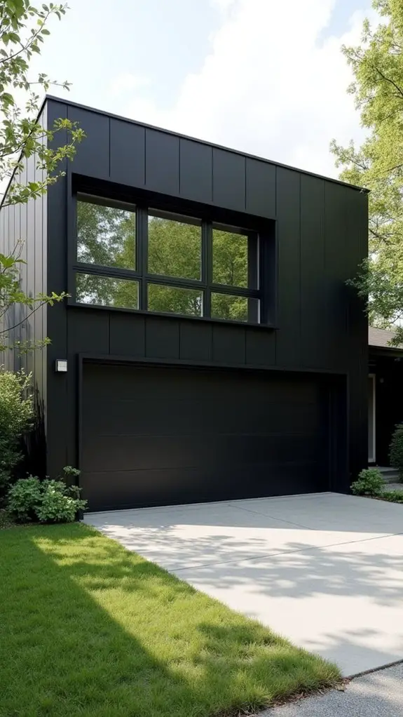 sleek garage doors enhance minimalism