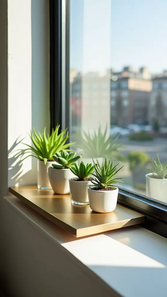 sleek metal shelf decor