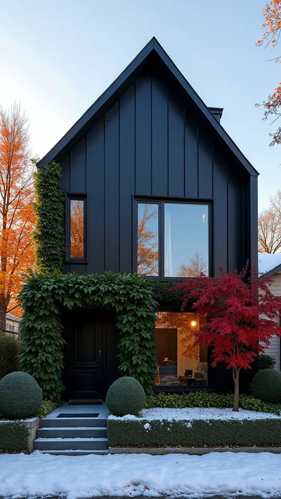 sleek modern black facades