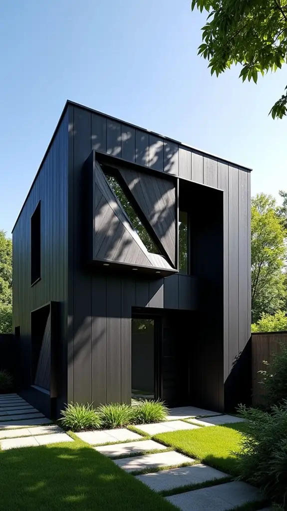 sleek modern black shutters