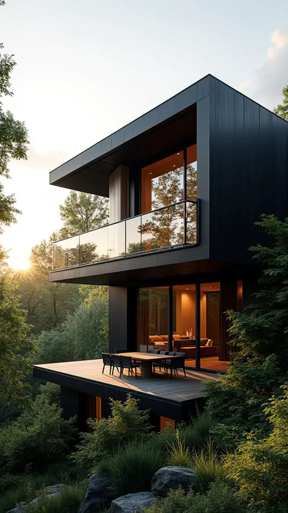 sophisticated black balcony design