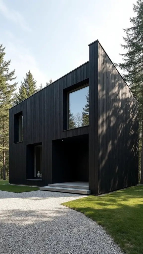 sophisticated black modernist residence
