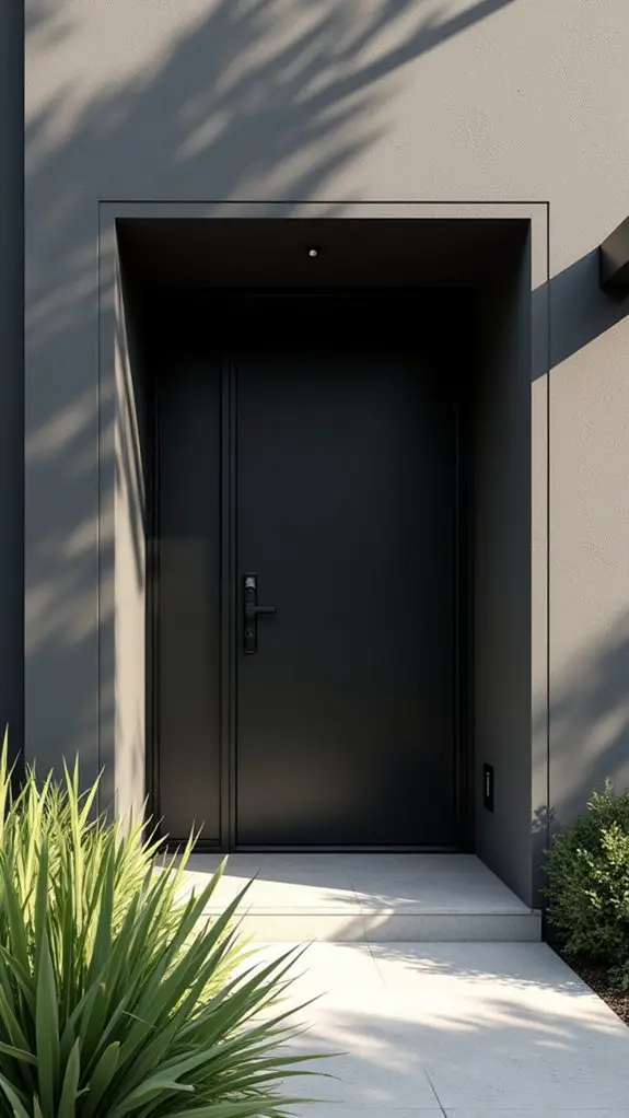 sophisticated contrast in entryway