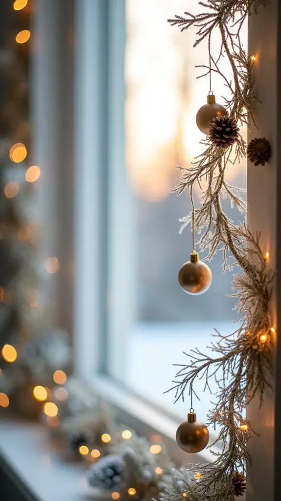 sophisticated metallic window garlands
