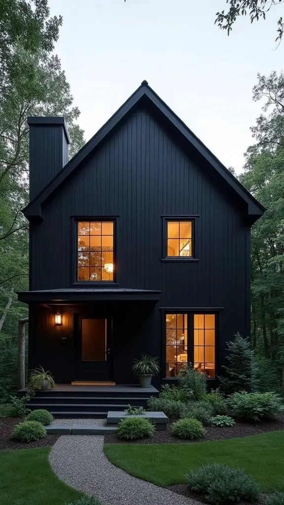 sophisticated minimalist black exterior