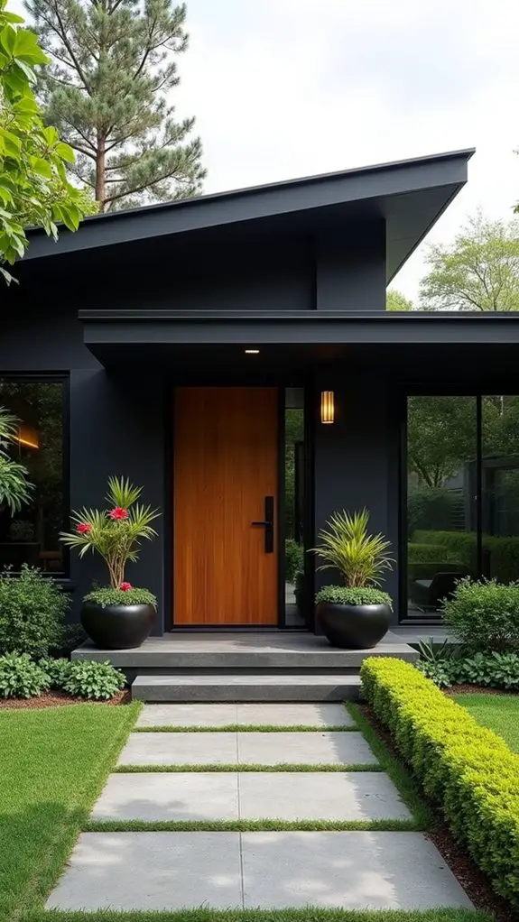 sophisticated sleek black bungalow