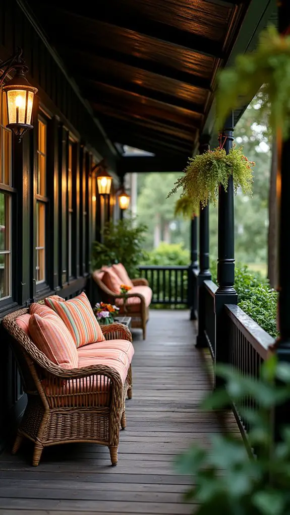 southern charm black porch