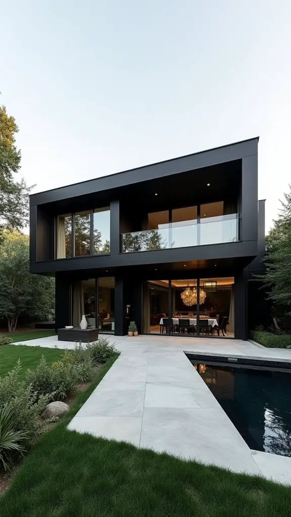 spacious black open design