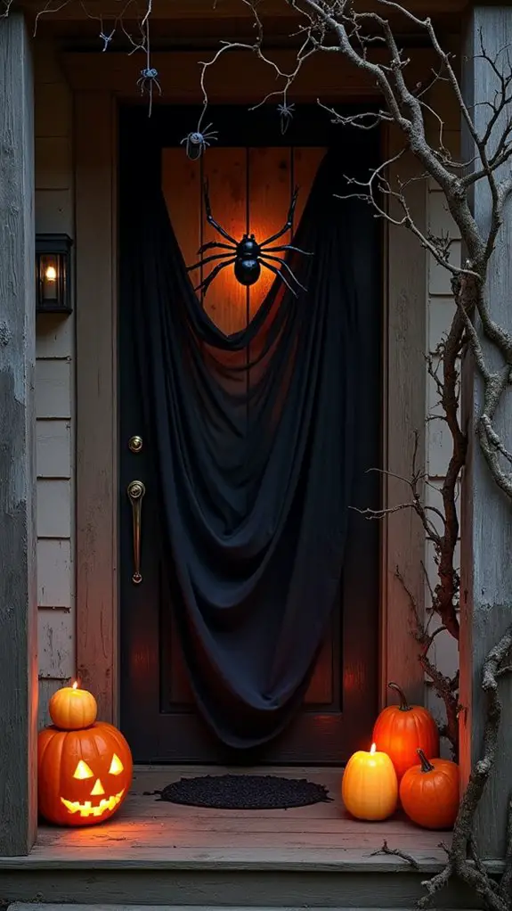 spider infested halloween entrance
