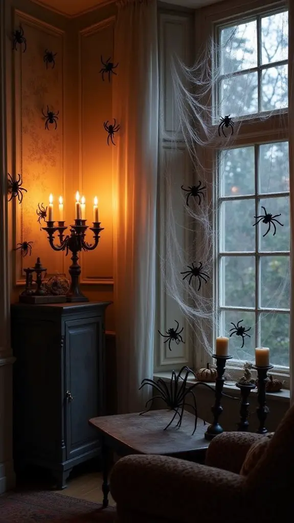 spooky ambiance with webs