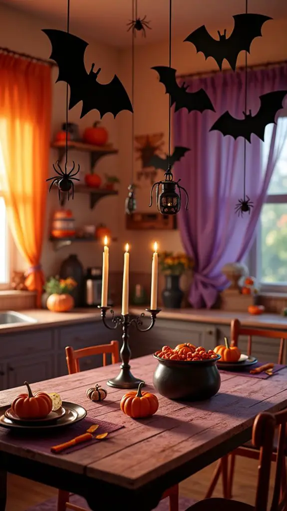 spooky bat and spider garlands