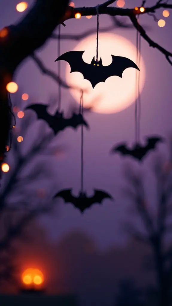 spooky bat decorations enhance atmosphere
