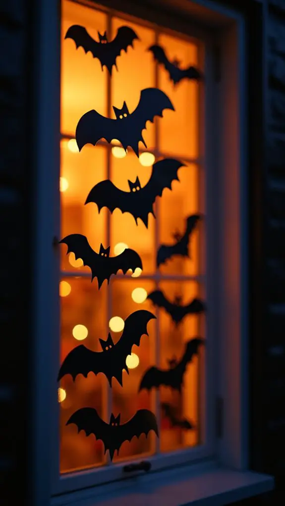 spooky bat window decorations