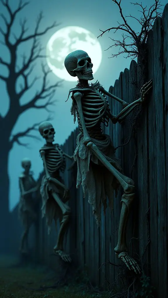 spooky climbing skeleton decoration