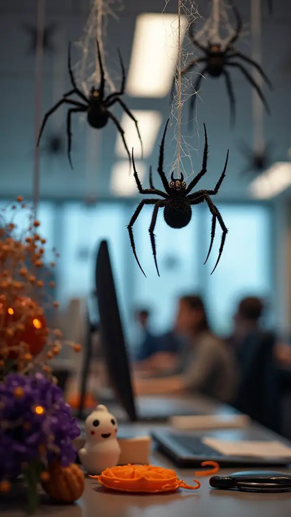 spooky cubicle spider decorations