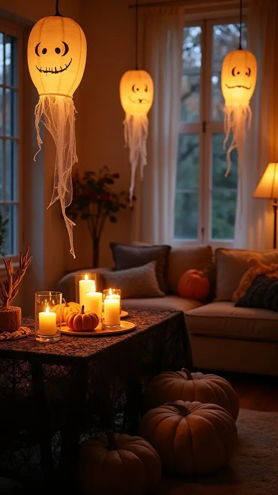 spooky family photo displays