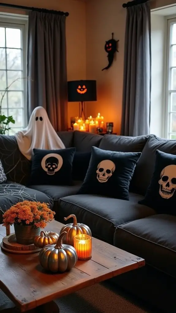 spooky halloween living room decorations