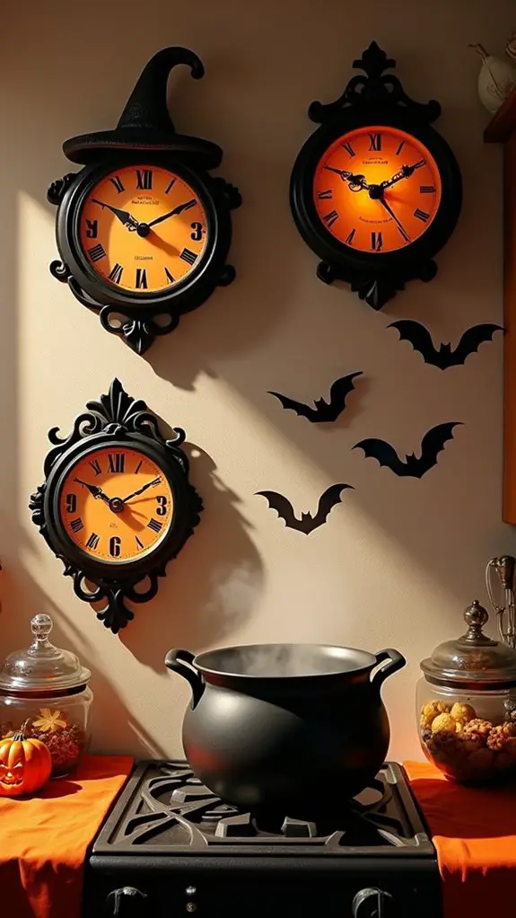 spooky halloween wall clocks