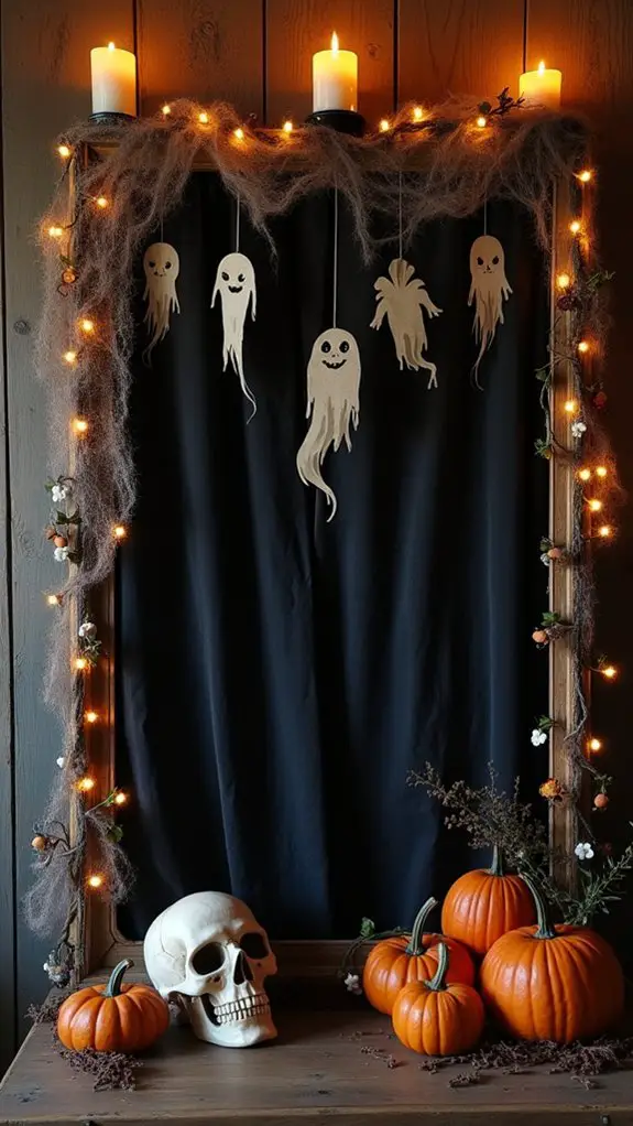 spooky photo booth setup