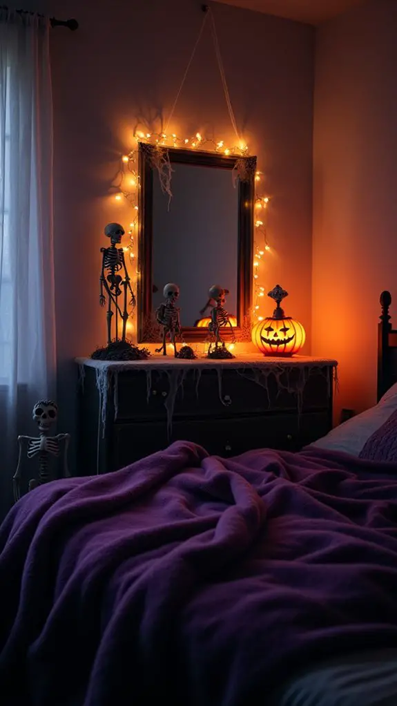 spooky skeleton decor accents