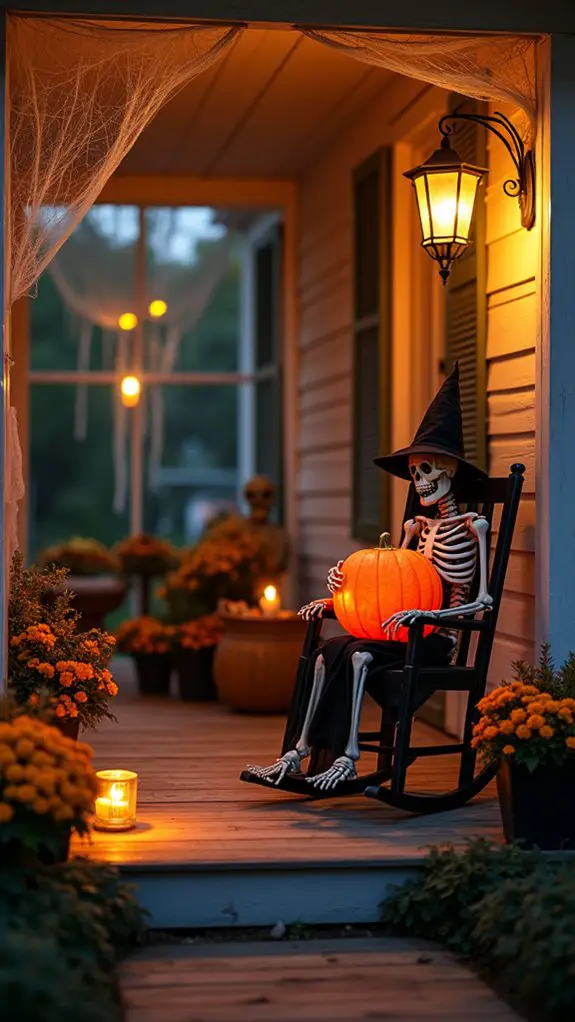 spooky skeleton porch decorations