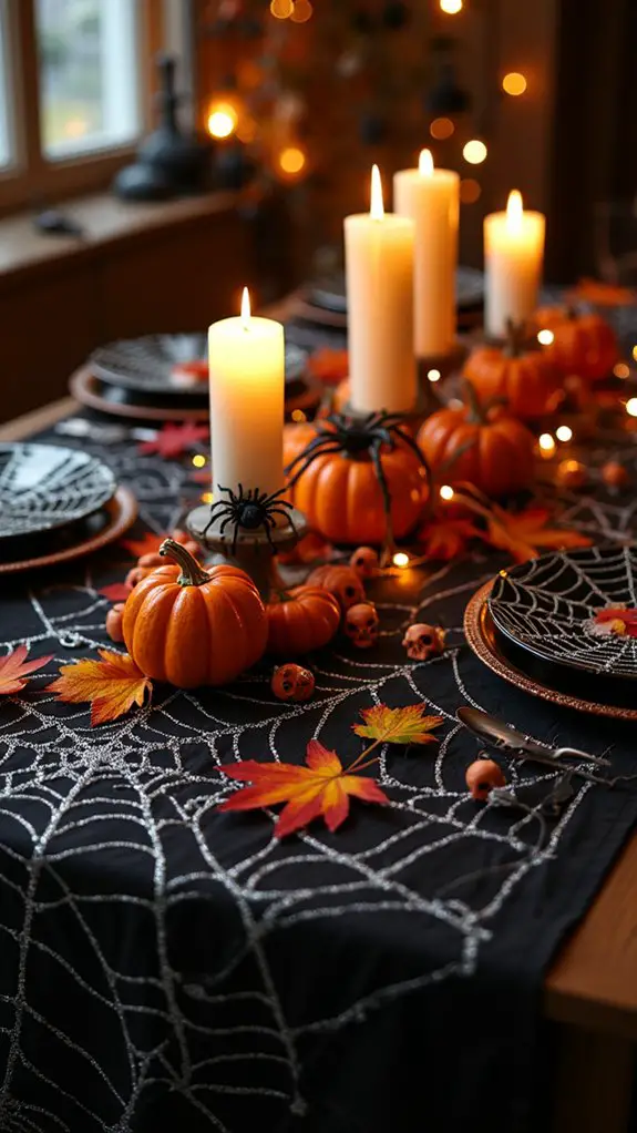 spooky spider web decor