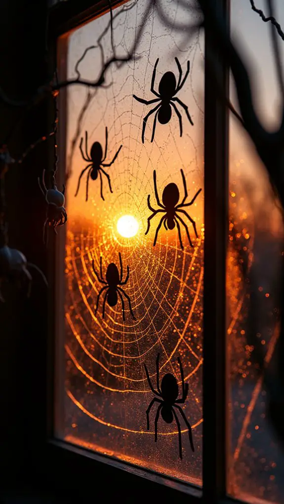 spooky spider web display
