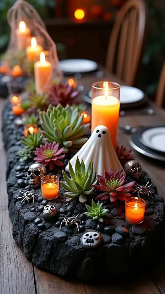 spooky succulent centerpiece arrangement