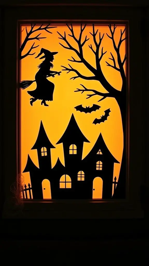 spooky window silhouette decorations