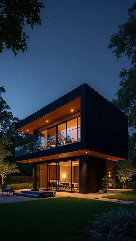 spotlights enhance architectural features