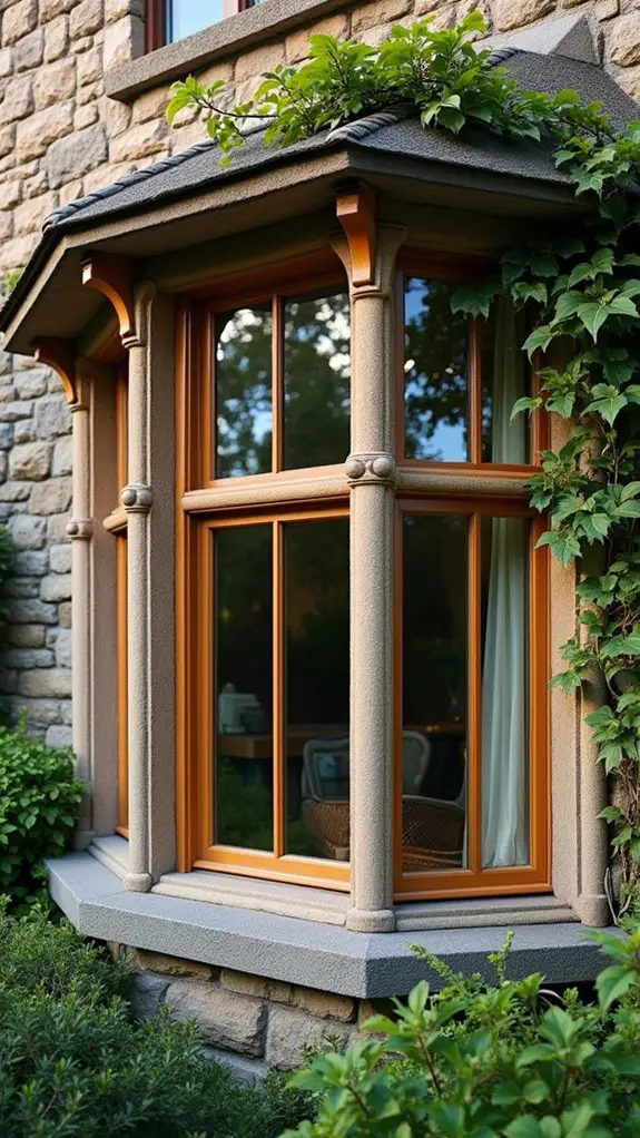 stone bay window elegance