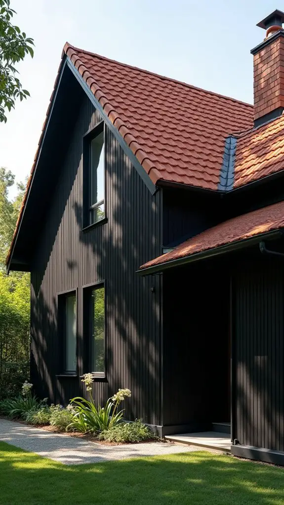 striking black and terracotta contrast