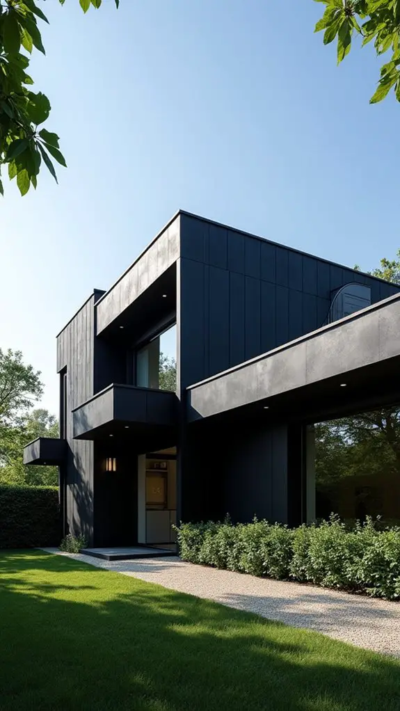 striking black modernist architecture