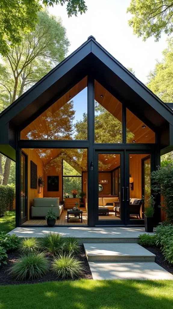 striking black window contrasts