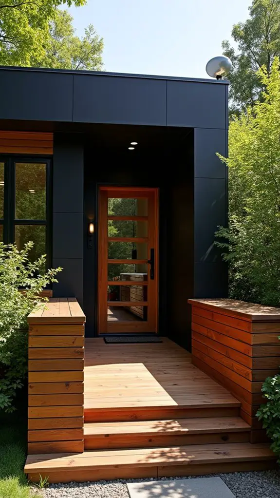 stylish black and wood