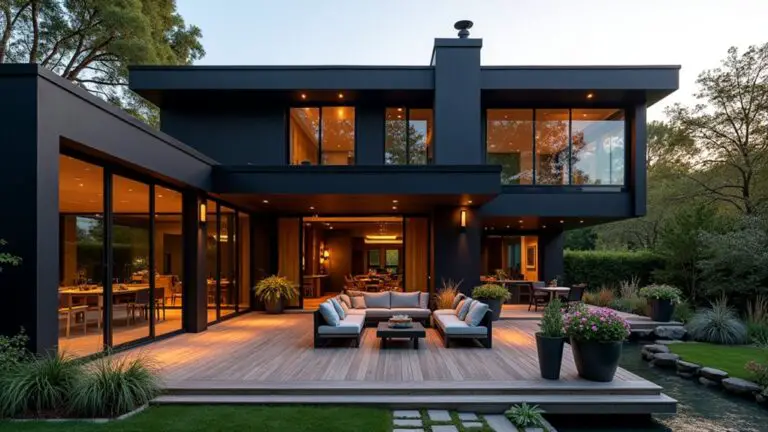 stylish black house patio