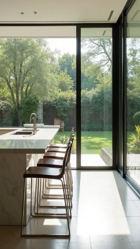 stylish kitchen corner windows