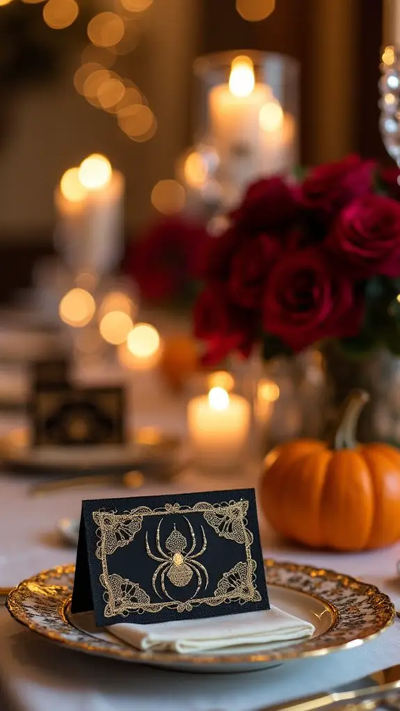 stylish personalized halloween place cards