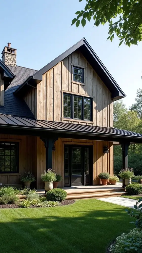 taupe siding black roof