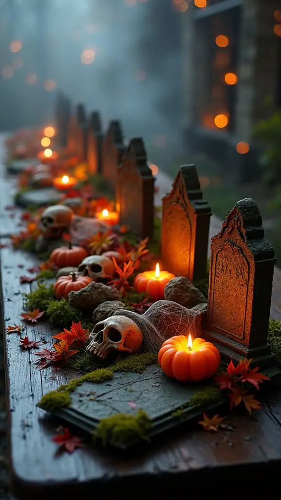 terrifying tombstone centerpiece arrangement