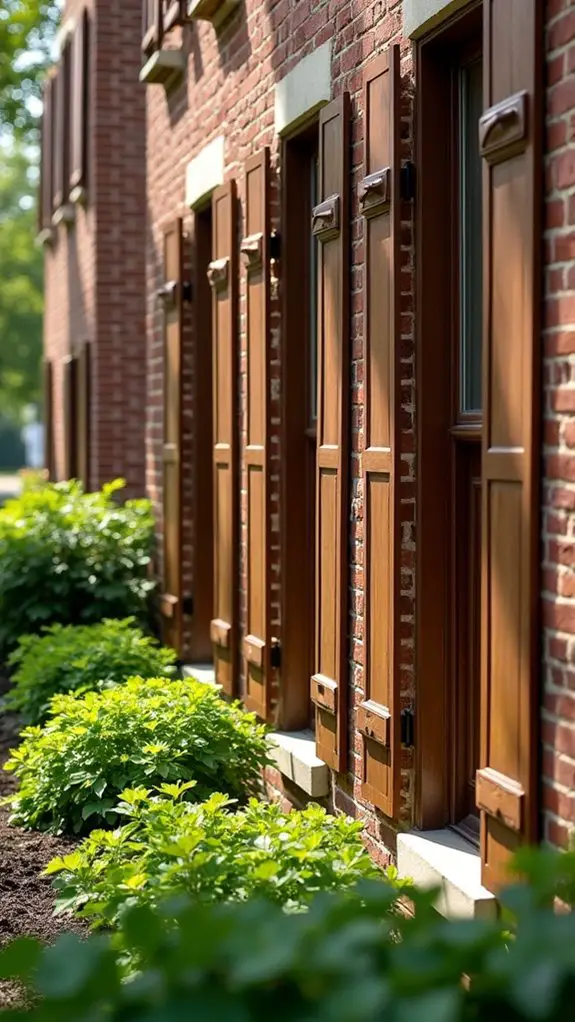 textured earthy brown shutters