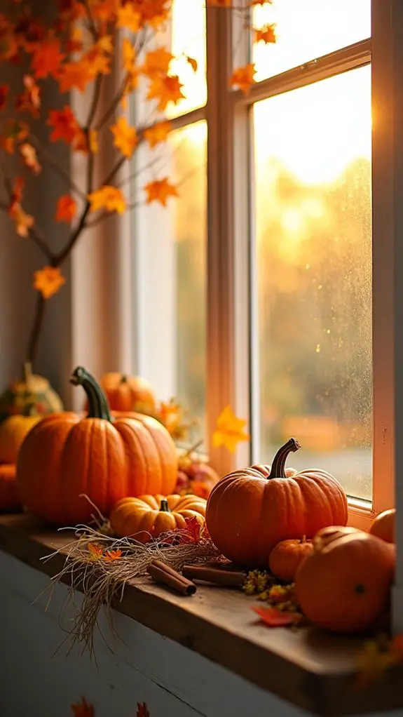 thanksgiving window decorations displayed