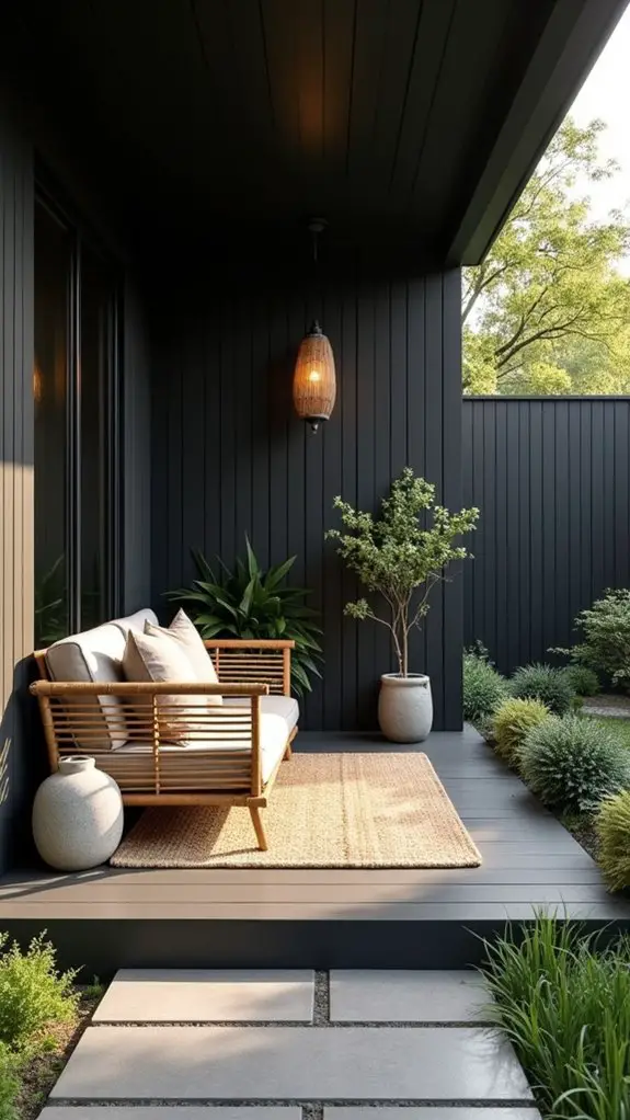 tranquil zen inspired black porch