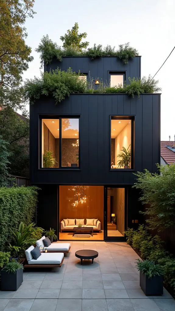 urban black rooftop oasis