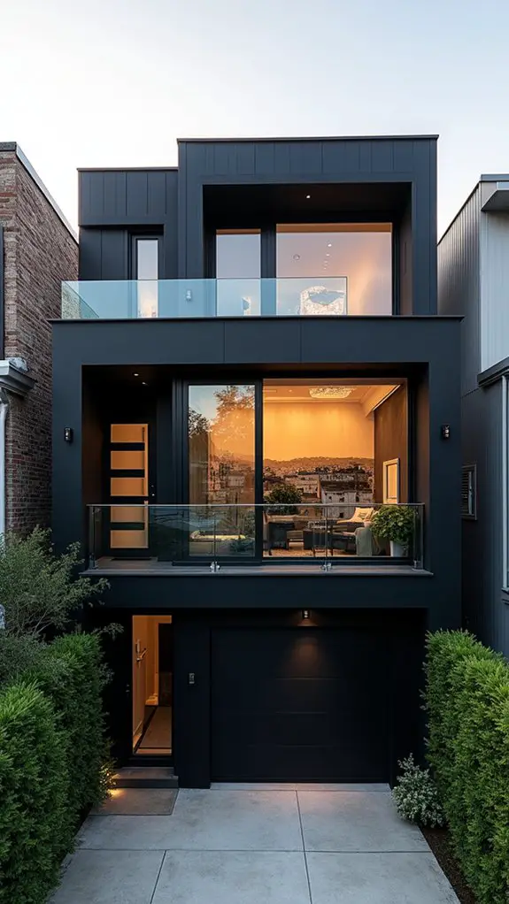 urban stylish black townhouse